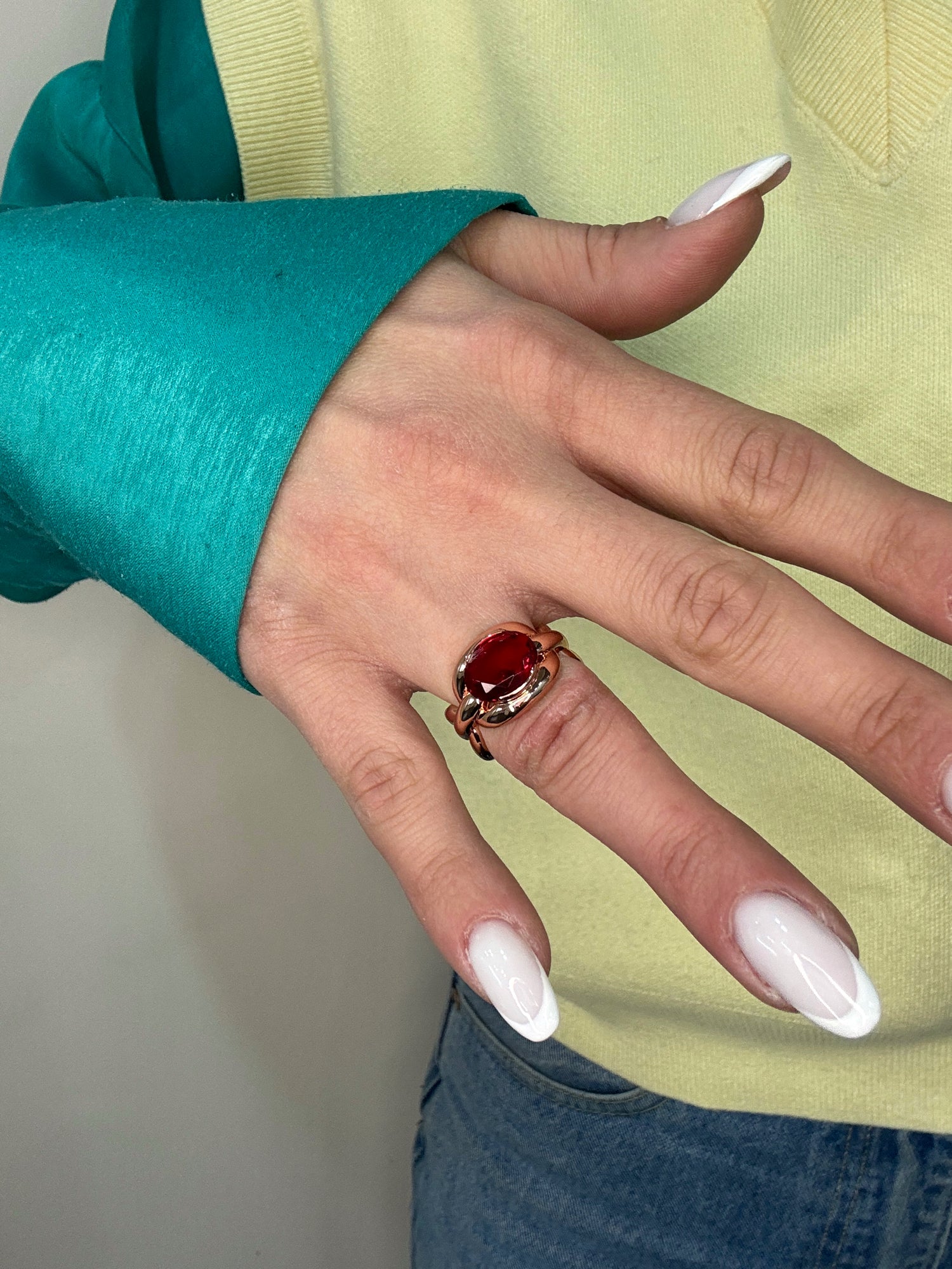Anello Colorful Link Ring Oro Rosa